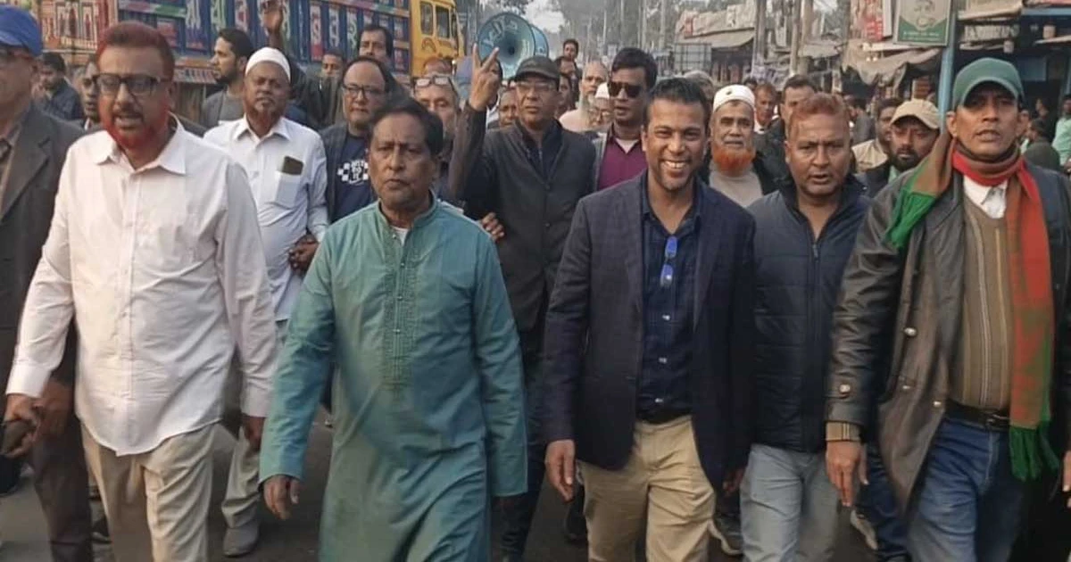 ধানের শীষের গণজোয়ার পঞ্চগড়ে বিশাল মিছিল